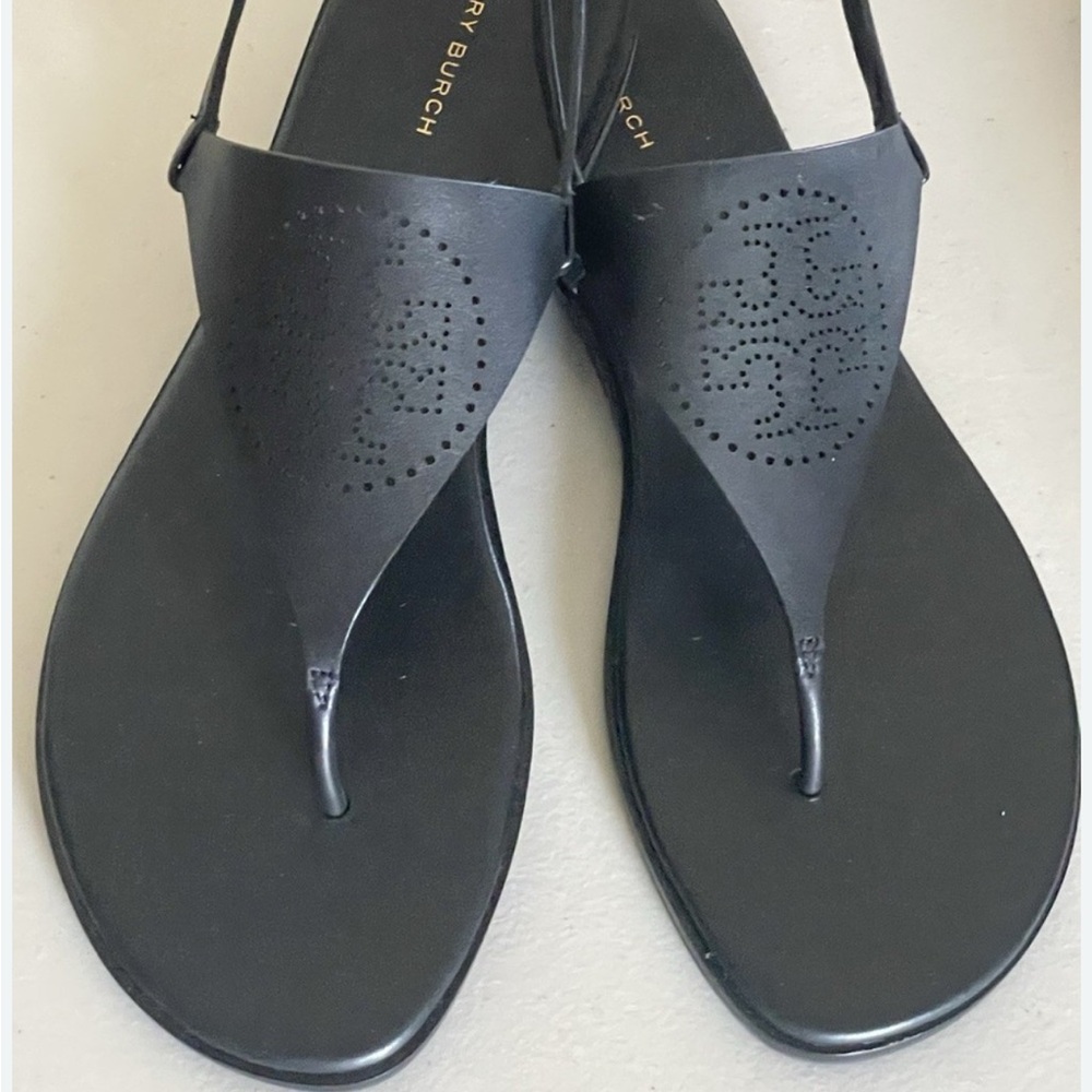 Tory Burch size 7 1/2 Black Leather Sandals
